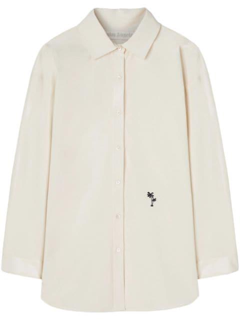 palms-embroidered poplin shirt by PALM ANGELS