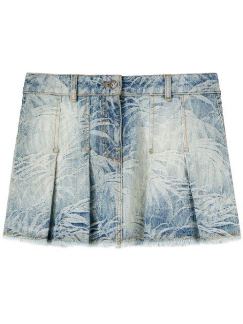 palms-jacquard pleated mini skirt by PALM ANGELS