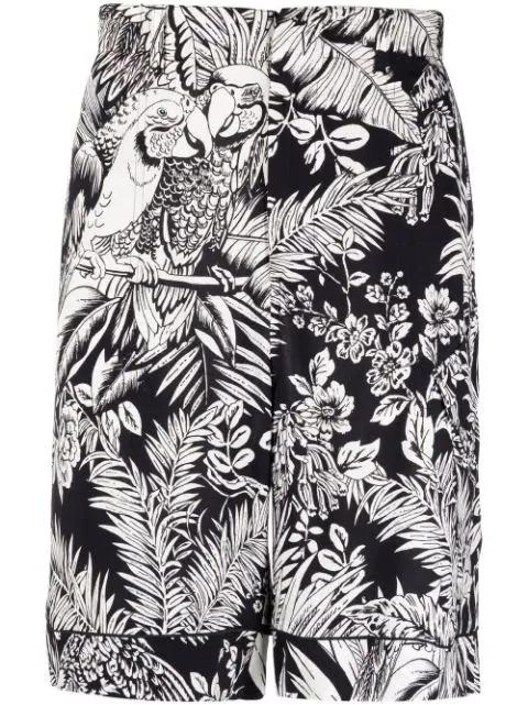 parrot-print track shorts by PALM ANGELS