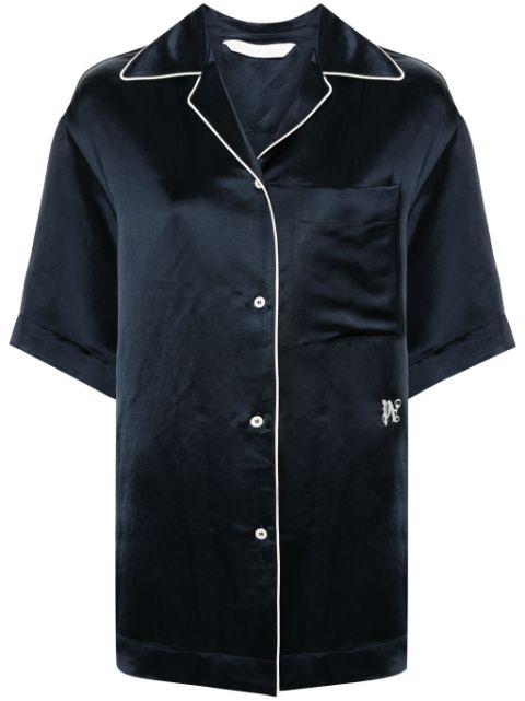 piped-trim satin shirt by PALM ANGELS
