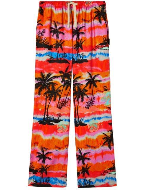 psychedelic-palms wide-leg trousers by PALM ANGELS