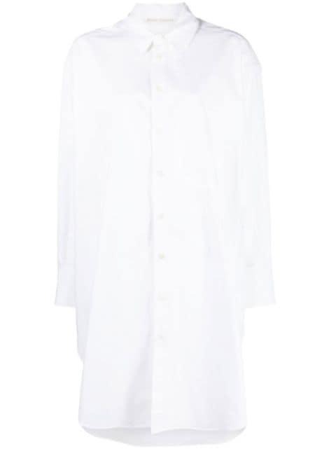 rhinestone logo shirt dress by PALM ANGELS