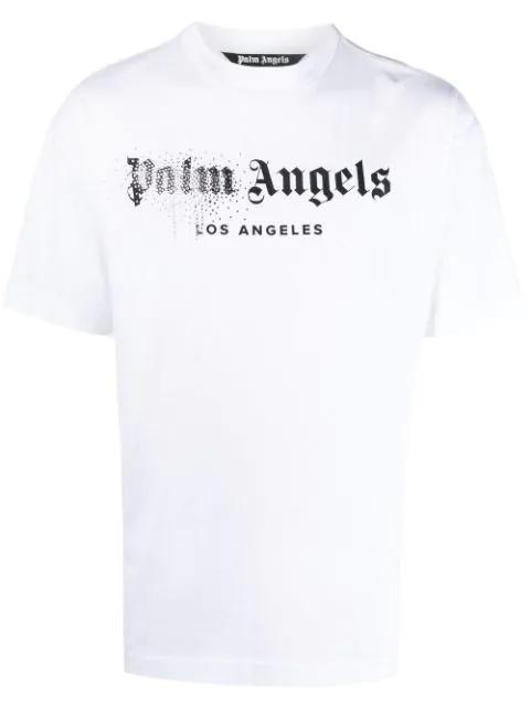 rhinestone sprayed logo-print T-shirt by PALM ANGELS