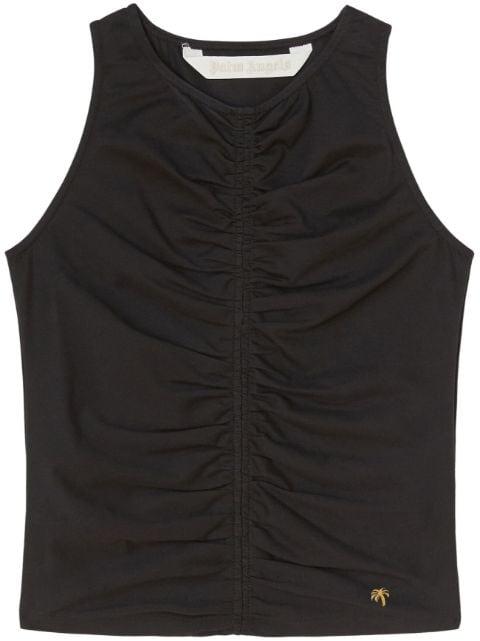 ruched stretch-cotton tank top by PALM ANGELS