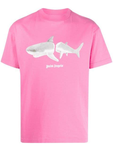 shark-print organic cotton T-shirt by PALM ANGELS