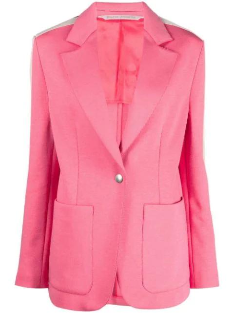 single breasted stripe-trim blazer by PALM ANGELS