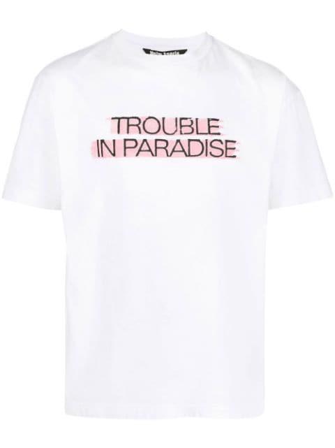 slogan-print short-sleeve T-shirt by PALM ANGELS
