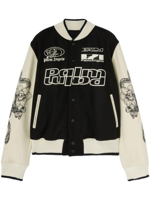 snake-print varsity jacket by PALM ANGELS