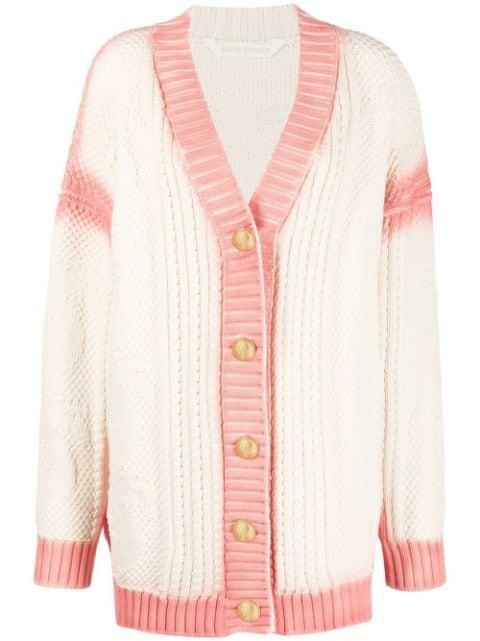 spray paint-effect logo-print cardigan by PALM ANGELS