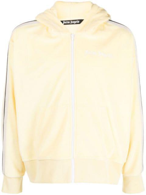 stripe-detail zip-up hoodie by PALM ANGELS
