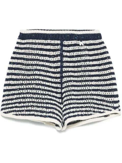 striped knit shorts by PALM ANGELS
