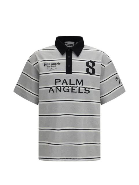 striped logo-print polo shirt by PALM ANGELS