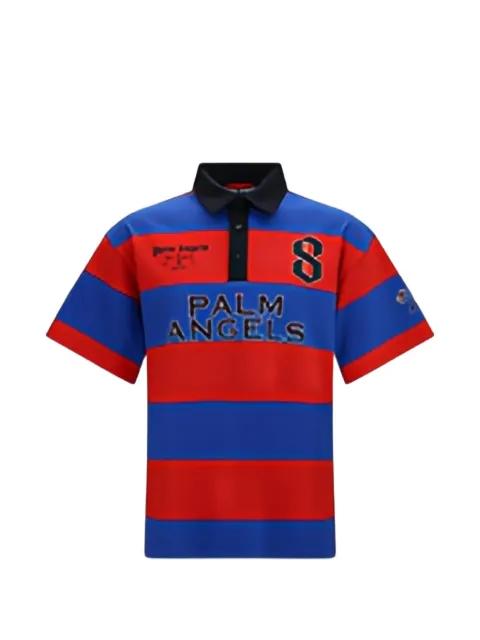 striped logo-print polo shirt by PALM ANGELS