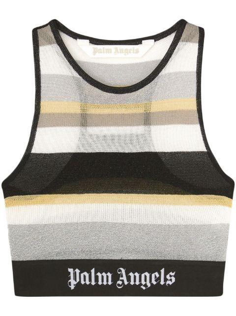 striped lurex-detailing crop top by PALM ANGELS