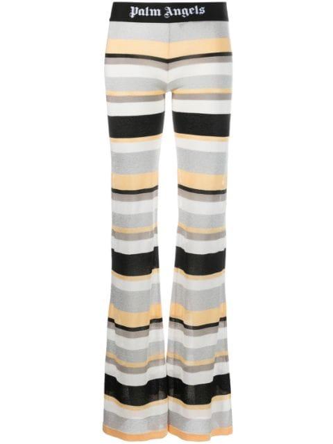 striped lurex-knit trousers by PALM ANGELS