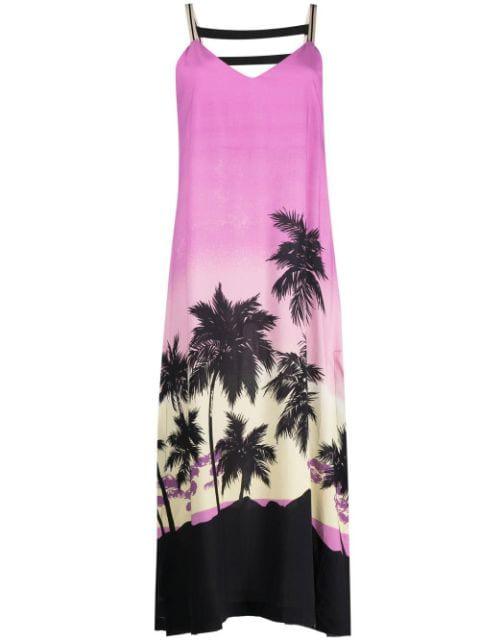 sunset-print midi dress by PALM ANGELS