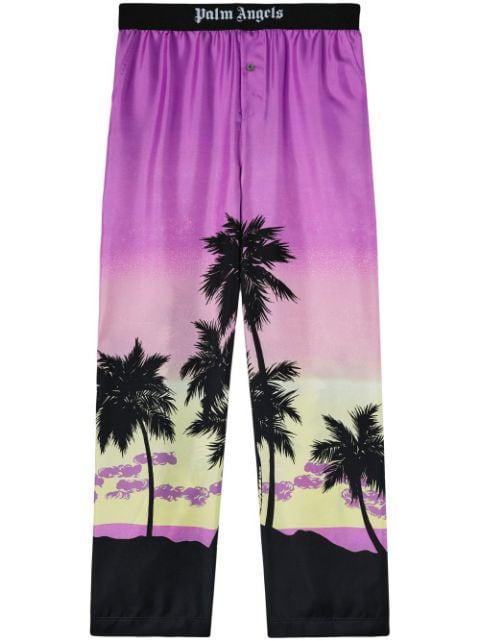 sunset-print straight trousers by PALM ANGELS