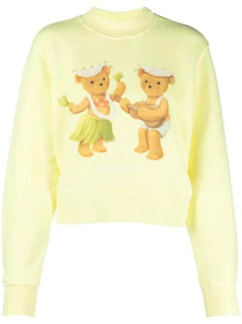teddy-print crew-neck sweatshirt by PALM ANGELS