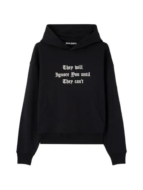text-print kangaroo hoodie by PALM ANGELS