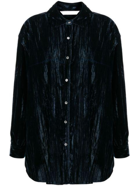 velvet crinkled shirt by PALM ANGELS