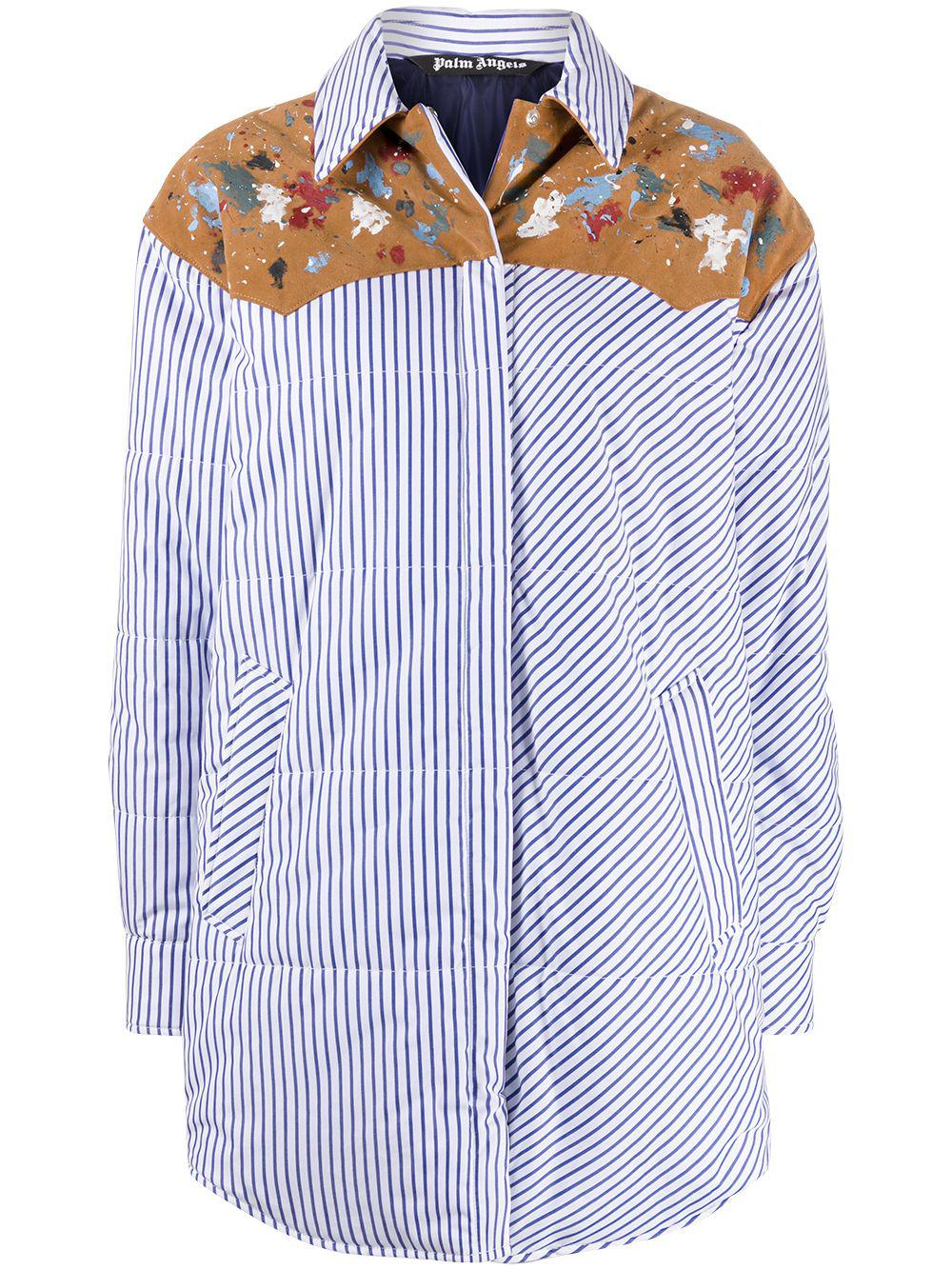vertical-stripe padded shirt jacket by PALM ANGELS