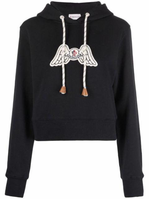 x Moncler wings-logo patch hoodie by PALM ANGELS