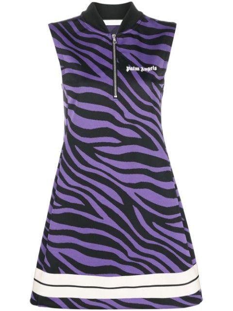 zebra-print shift minidress by PALM ANGELS