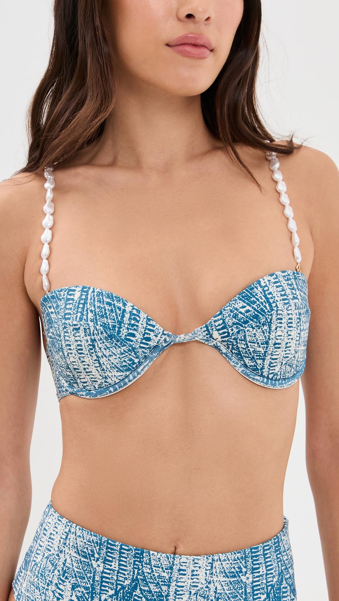 Ali Denim Bikini Top by PALMACEA