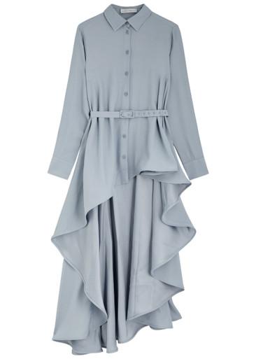 Waterfall asymmetric satin-crepe shirt by PALMER//HARDING