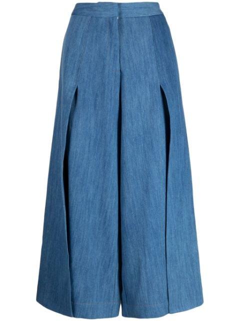 high-waisted cropped trousers by PALMER//HARDING