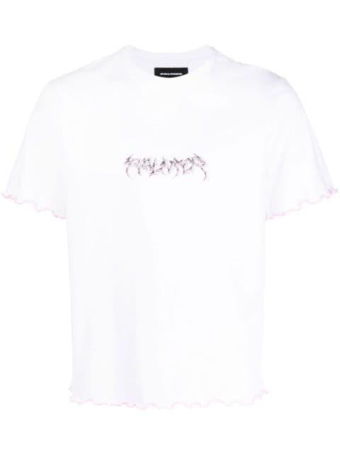 logo-print fluted-hem T-shirt by PALMER