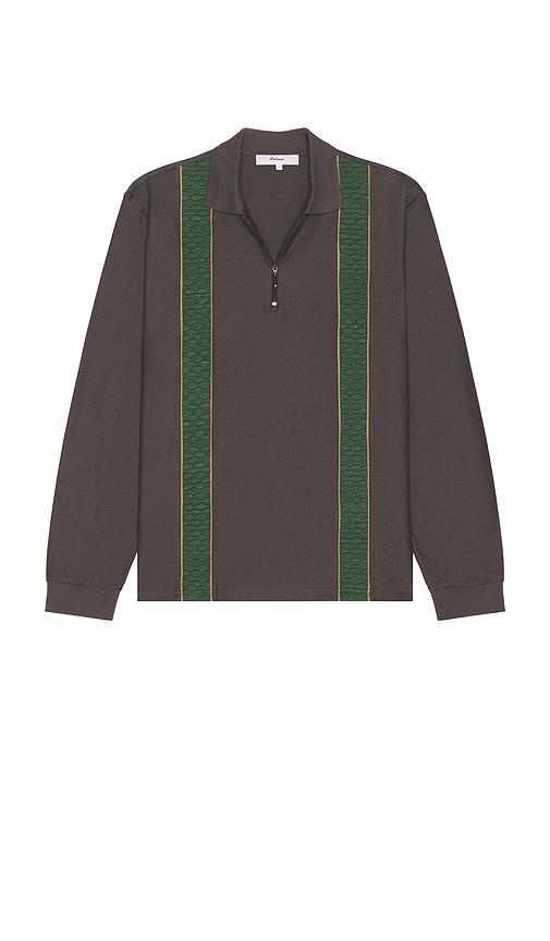 Palmes Society Long Sleeve Zip Polo in Grey by PALMES