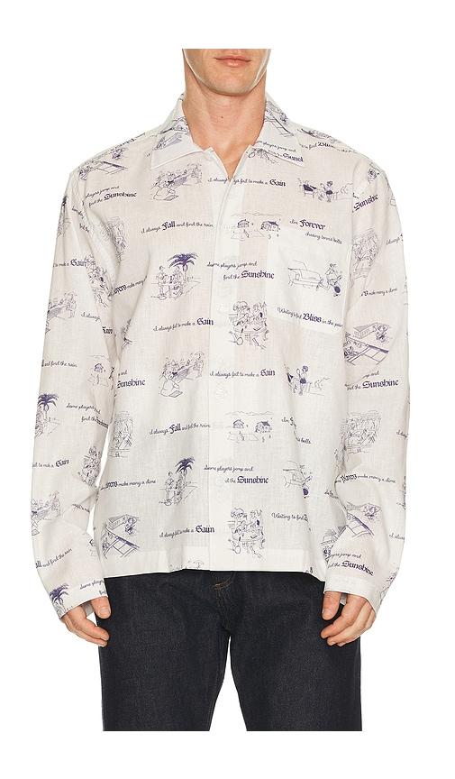 Palmes Sunshine Linen Shirt in White by PALMES