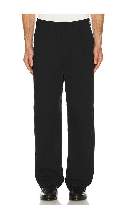 Palmes Wide Pleated Suit Trousers in Black by PALMES