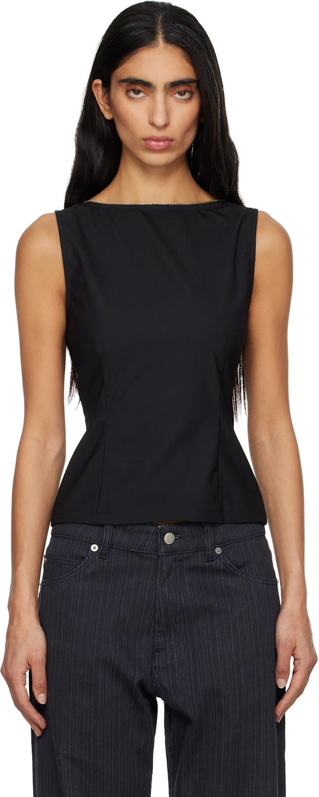 Black Fase Tank Top by PALOMA WOOL