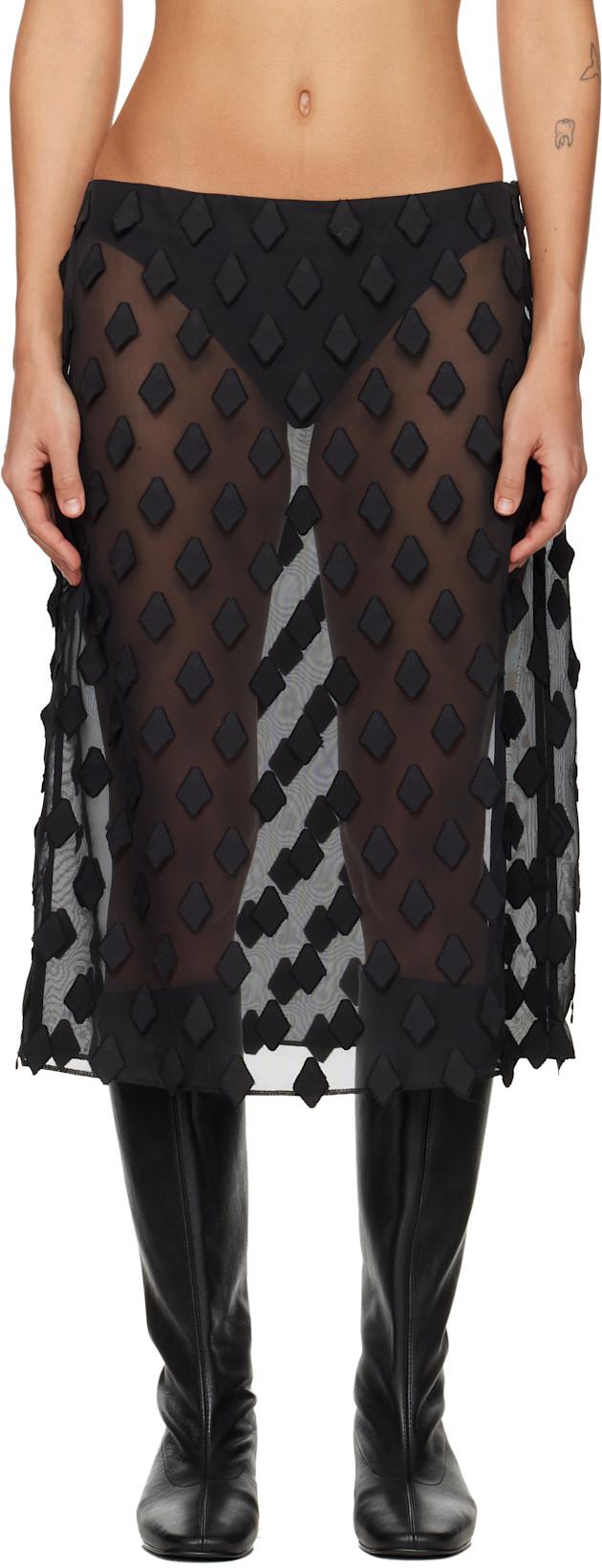Black Tris Midi Skirt by PALOMA WOOL