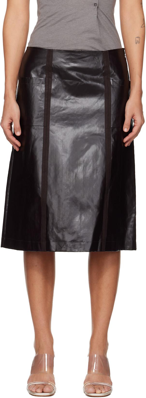 Brown Fuster Midi Skirt by PALOMA WOOL