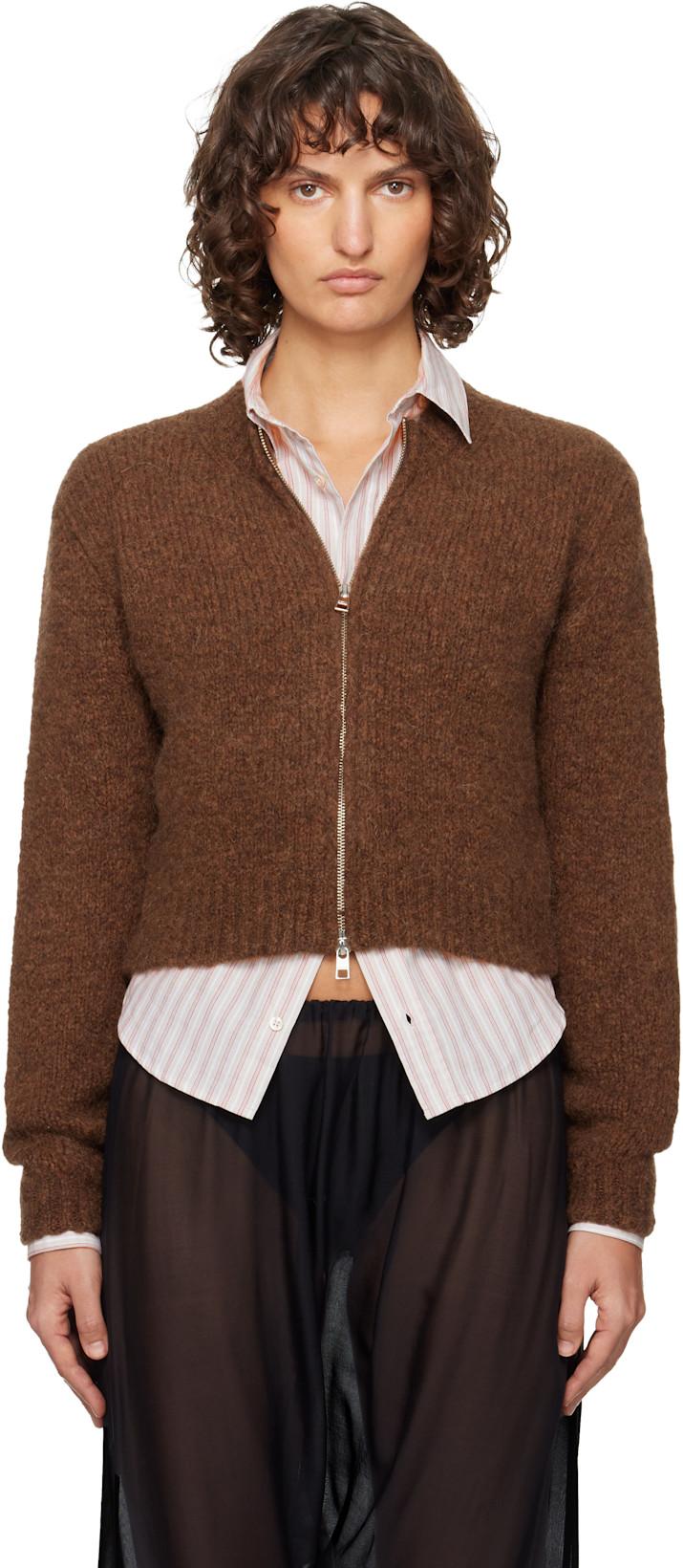 Brown 'Hasta Luego' Zip Sweater by PALOMA WOOL