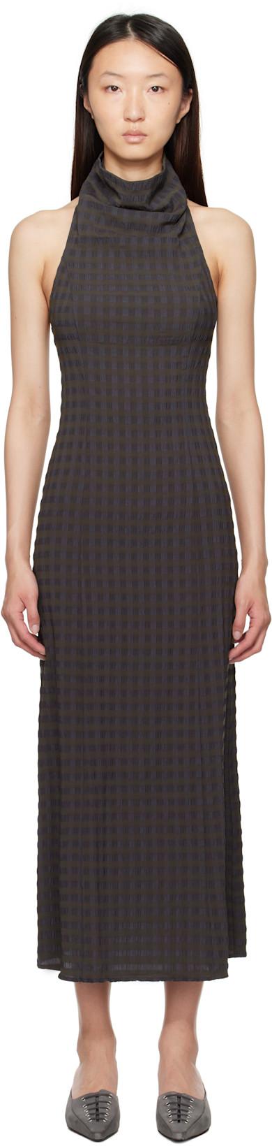 Brown & Blue Olin Maxi Dress by PALOMA WOOL