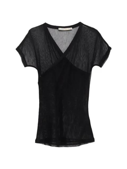 Olimpia sheer wrap-style t-shirt by PALOMA WOOL