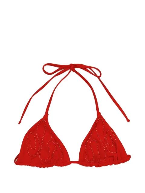 bead-embellished triangle bikini top by PALOMA WOOL
