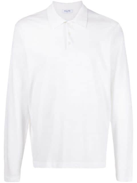 long-sleeved cotton-linen polo shirt by PALTO