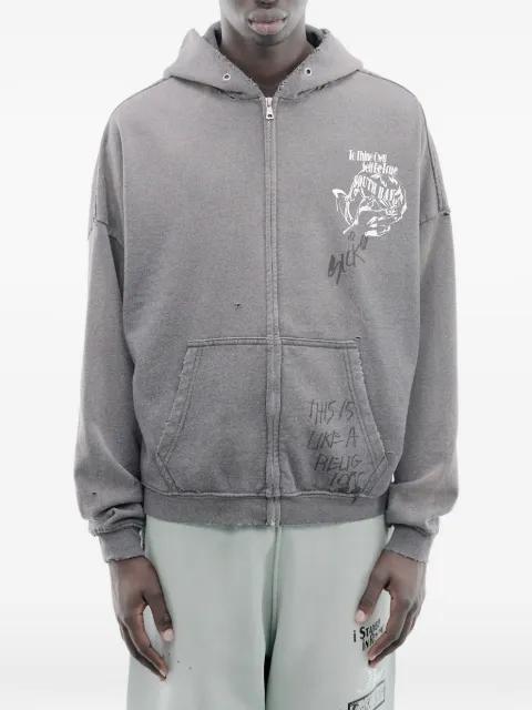 Carrying The Message distressed hoodie by PALY