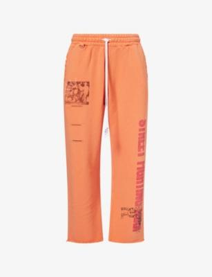 Graphic-Print Embellished Cotton Jogging Bottoms by PALY HOLLYWOOD