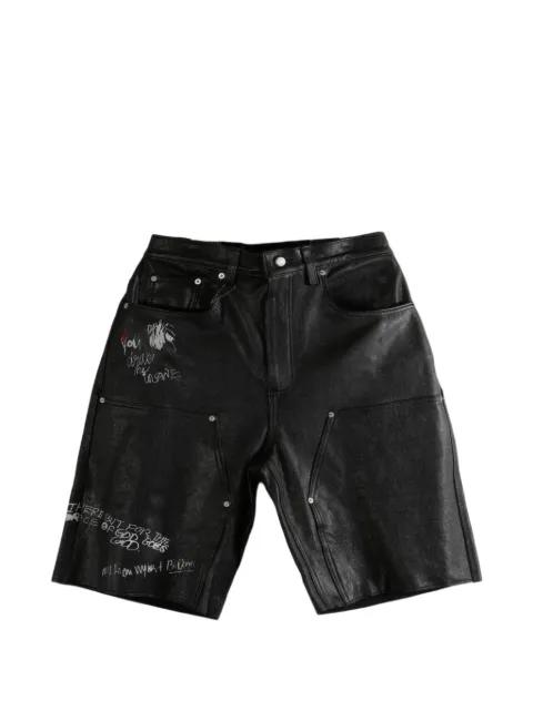 Holy Mountain graffiti-print leather shorts by PALY