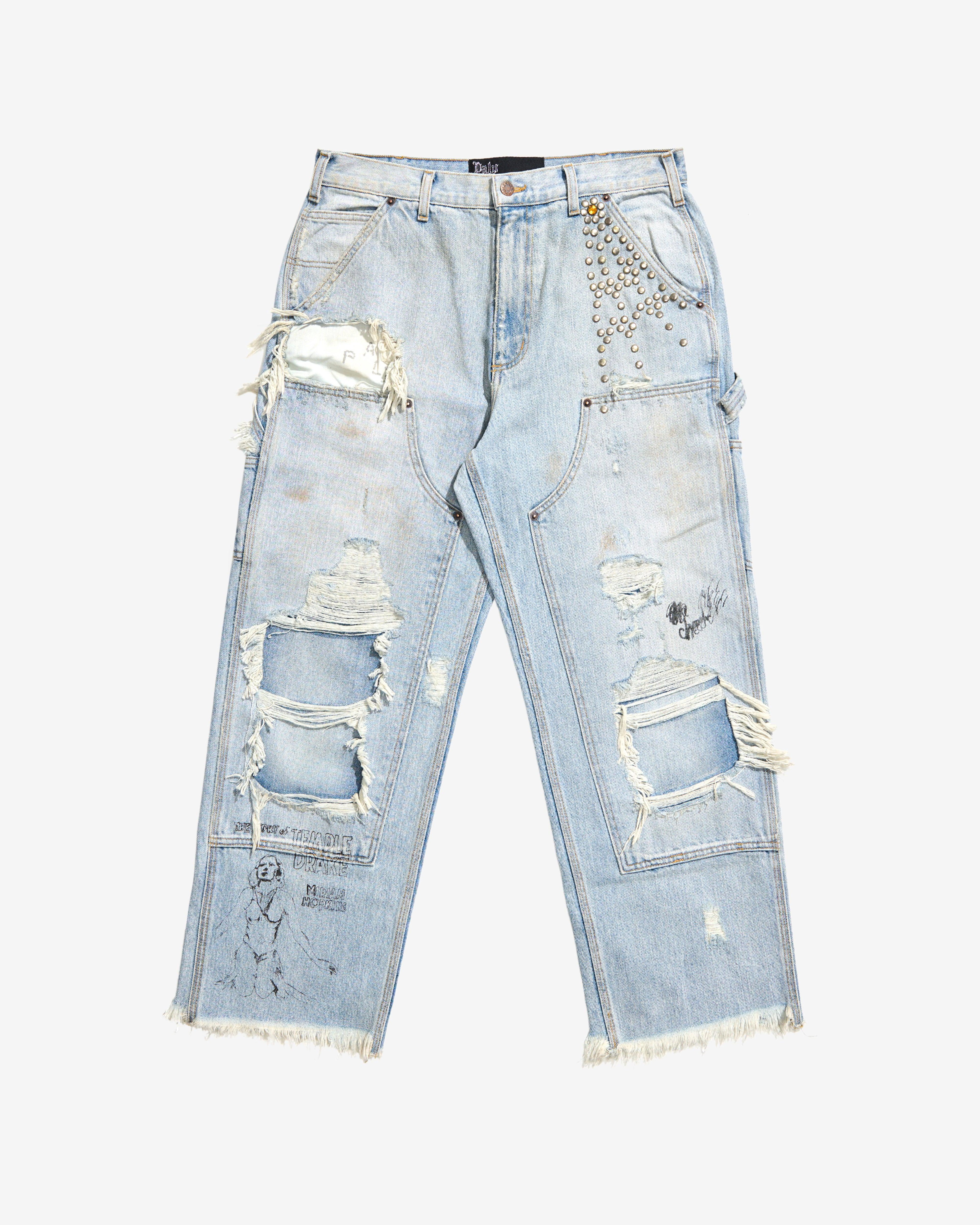Paly - Men's Busted Double Knee Jean - (Denim) by PALY