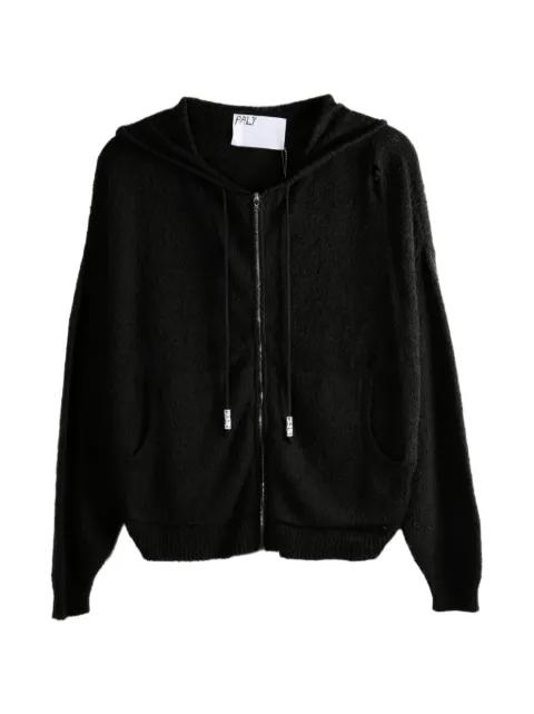 distressed zip-up hoodie by PALY