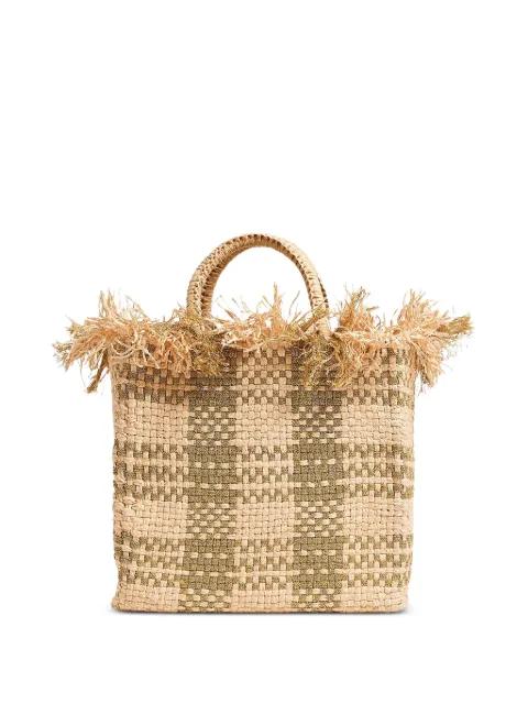 woven raffia check mate bag by PAMELA MUNSON