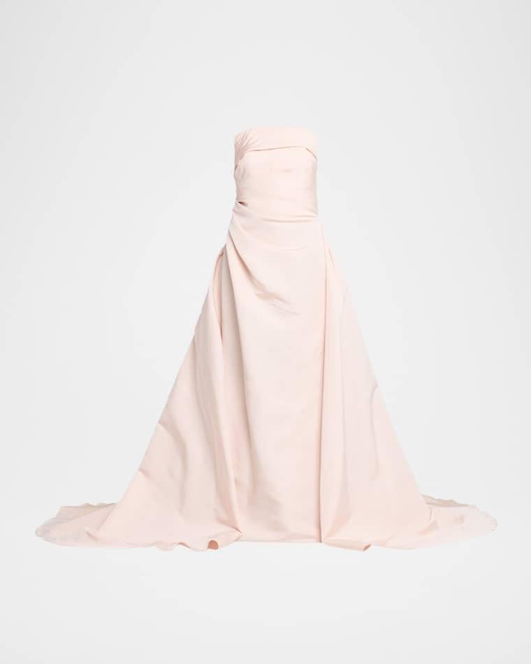Draped Silk Faille Gown by PAMELLA ROLAND