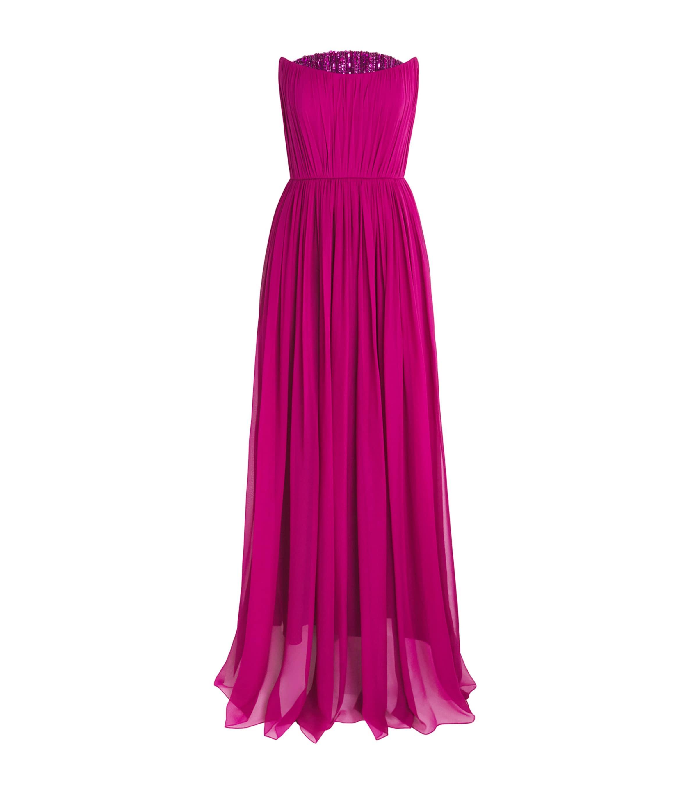 Pamella Roland Silk Chiffon Embellished Gown by PAMELLA ROLAND